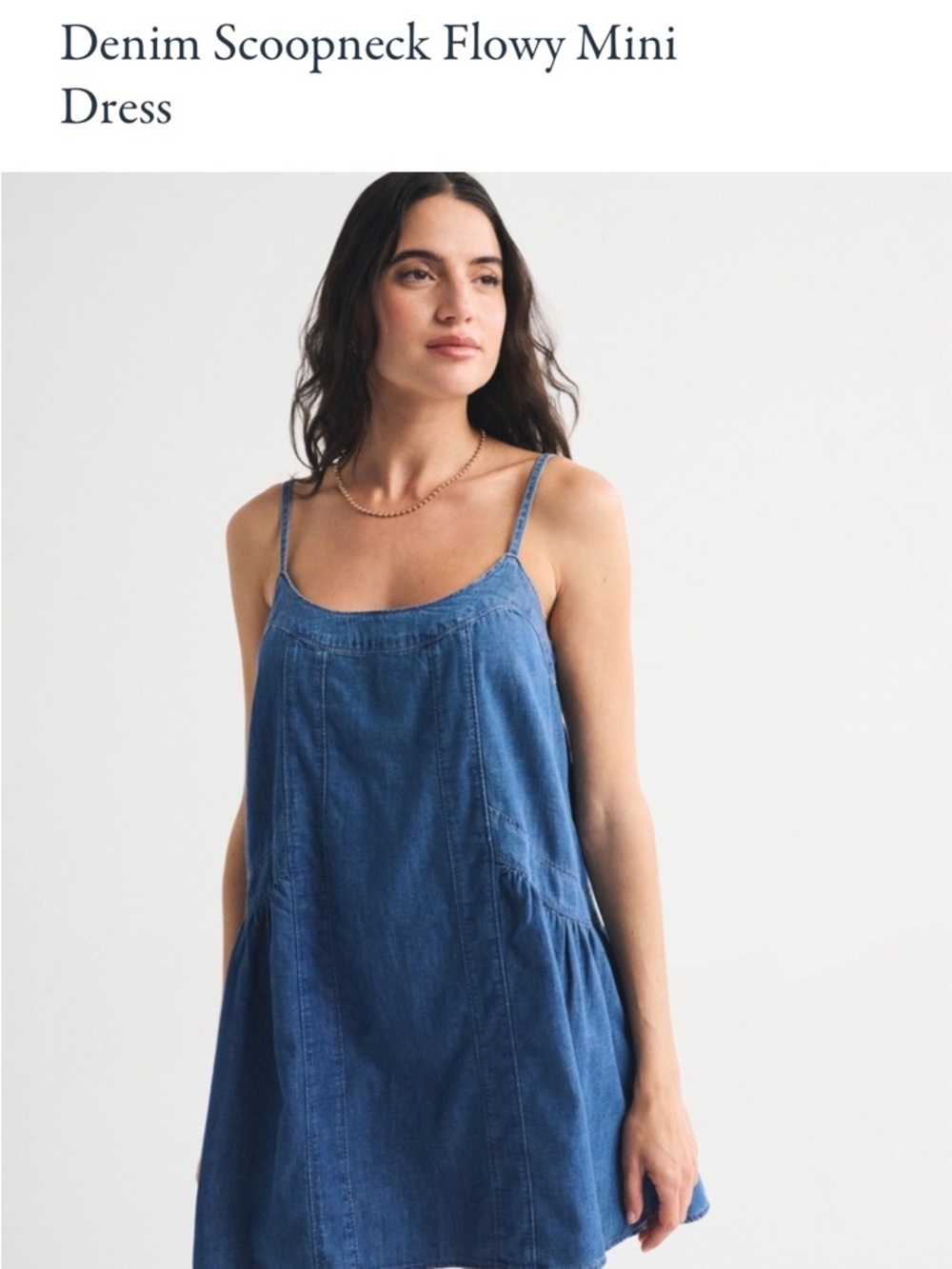 Abercrombie & Fitch Denim Scoopneck Flowly Mini Dress - Blue